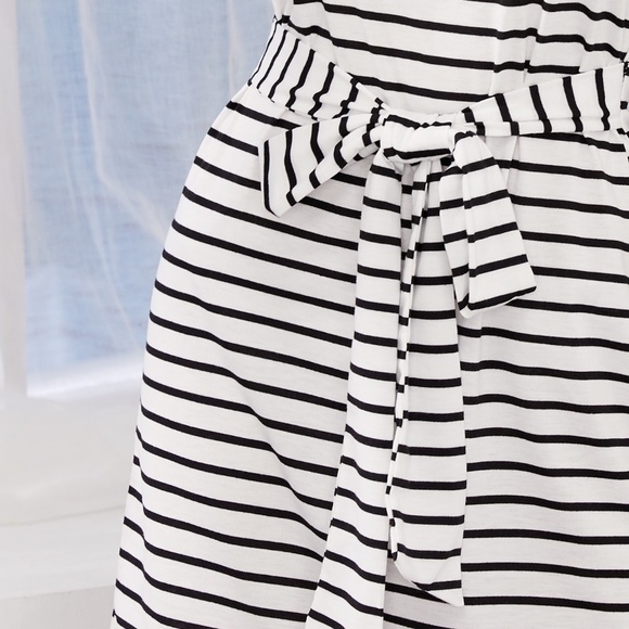 Striped Casual Mini Dress, Belted Front - Picture 5 of 7